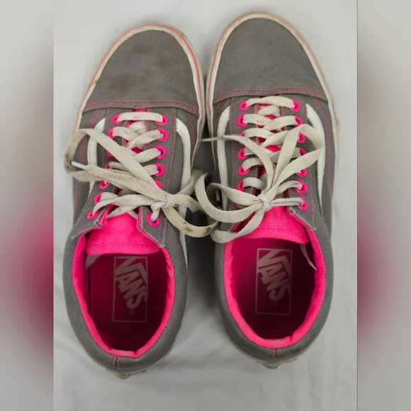 Vans Old Skool  Lace Up Low Sneakers Women's Size 8.0 / Men's Size 6.5 Gray Pink - Picture 7 of 9